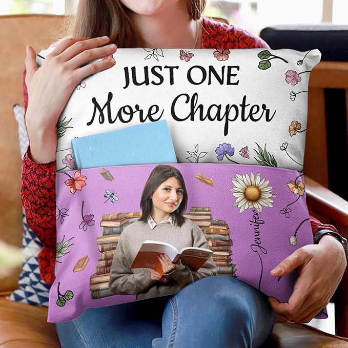 Personalized Pocket Pillow - Book Lover Gift, Reading Nook Accessory, Cozy Home Décor Idea - Custom Photo This is My Reading Pillow