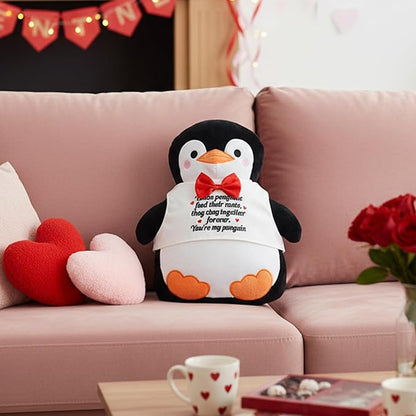 Valentines Day Penguin Pillow When Penguins Find Their Mate Gift Throw Pillows Penguin Plush Gifts for Adults Women Men Wife Husband Boyfriend Girlfriend
