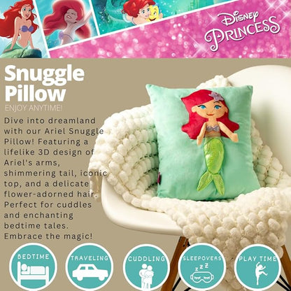 Franco Disney The Little Mermaid Ariel Kids Super Plush Cozy Snuggle (TM) Pillow (100% Officially Licensed Product) (Pack of 2)