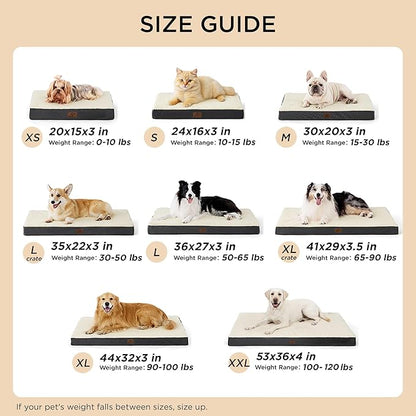 Bedsure 2 PCS Dog Beds Large Sized Dog - Comfy Flat Pet Beds with Removable Washable Cover, Orthopedic Egg Crate Foam Puppy Mat, Suitable for Pet Up to 65 lbs (Pack of 2)