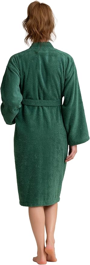 Soft Touch Linen Women's Robe Terry Cotton Cloth- Kimono Style- Thick, Breathable & Comfortable- Lightweight & Absorbent