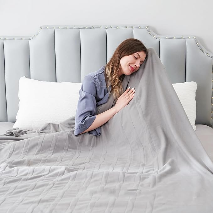 Electric Heated Blanket Full Size 72"x84",Fast Heating Throw, Soft Fleece for Bed & Sofa, 10 Hours Auto Off & 4 Heating Levels, Machine Washable, Gifts for Grandma & Family-Light Gray