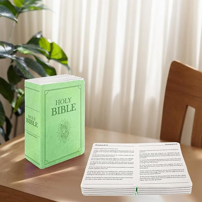 The Holy Bible Pillow Plush- Book Shape, Openable, Cozy Faith Bible Pillow Christian Bible Verse Pillow (Green)