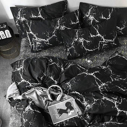 Pureant Black Marble Comforter Sets California King Black and White Marble Bedding Comforters Cotton Women Men Modern Aesthetic Black Quilt Comforter Set Cal King Size Abstract Black Marble Blankets