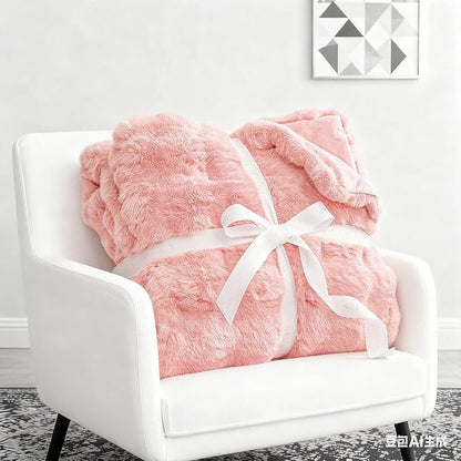 Waterproof Dog Blanket for Sofa Bed Couch, Couch Cover Blanket Fluffy Faux Rabbit Fur Reversible Furniture Protection, Pet Blanket for Medium Large Dogs Cats