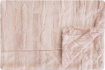 Minky Couture Sorbet Blanket - Ultra-Soft Throw for Silky Smooth Comfort - Premium Decorative Throw Blanket - Midweight, Breathable Fabric - Machine Washable Adult, Blush