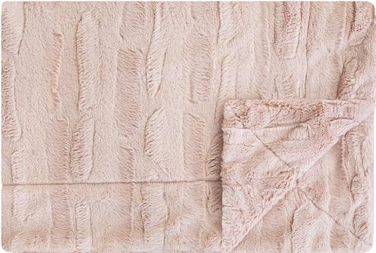 Minky Couture Sorbet Blanket - Ultra-Soft Throw for Silky Smooth Comfort - Premium Decorative Throw Blanket - Midweight, Breathable Fabric - Machine Washable Monster, Blush