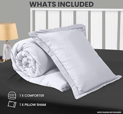Twin Comforter Set 2 Piece White by Utopia Bedding, Comforters Twin Size, Bedding Comforters Sets, Down Alternative Soft Bed Set, 1 Comforter (64 x 88 inches) 1 Pillow Shams (20 x 26 inches)