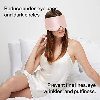 Dore & Rose Deep Sleep Mask Light Blocking, 23 Momme Mulberry Silk Eye Mask, Ultra Soft, Adjustable - Travel Sleeping Mask for Men & Women - Pink