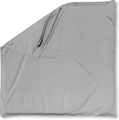 PILLOWY 16"x16" Throw Pillowcases (Cover Only) - 85/15 Nylon, Spandex - Luxurious, Silky, Stretchy & Soft - 1Pcs Solid Color - A Perfect Choice for Couch Chairs Sofa Bed Adult/Kids Bedroom, Light Grey