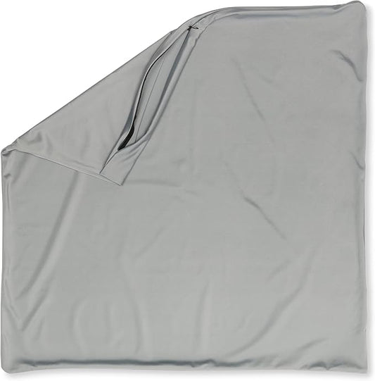 PILLOWY 16"x16" Throw Pillowcases (Cover Only) - 85/15 Nylon, Spandex - Luxurious, Silky, Stretchy & Soft - 1Pcs Solid Color - A Perfect Choice for Couch Chairs Sofa Bed Adult/Kids Bedroom, Light Grey