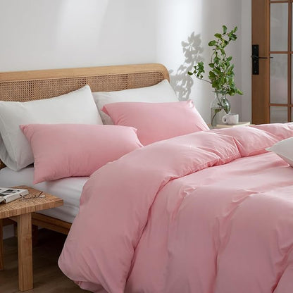 Pink Comforter Set - Twin, 2 Pieces, Soft, Lightweight, Warm & Fluffy, All Seasons, 1 Comforter & 1 Pillowcase