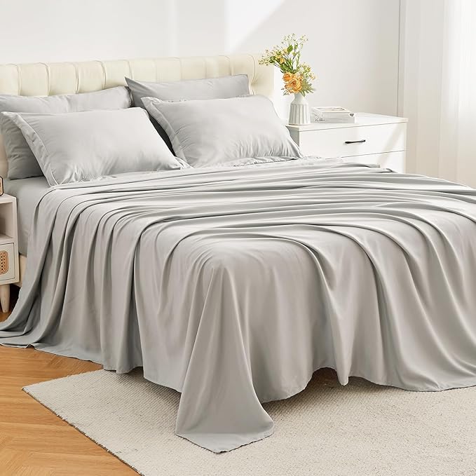EMME Twin Comforter Set - 5 Piece, Ultra Soft Grey Bedding Sets Twin, Bed in a Bag, All Season Brushed Bed Set with 1 Comforter, 1 Flat Sheet, 1 Fitted Sheet, 1 Pillowcase and 1 Pillow Sham