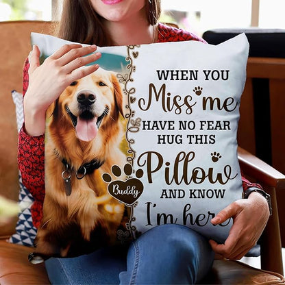 Custom Pet Memorial Throw Pillow (Insert Included) - Dog Photo Gifts for Loss, Customized Pillowcase, Pet Pillows