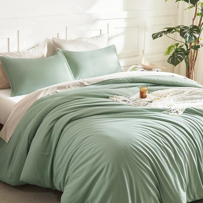 Litanika Twin/Twin XL Comforter Set Sage Green, 2 Pieces Comforter Sets Soft Down Alternative Comforter All Season Quilt Blanket (66x90In Comforter & 1 Pillowcase)