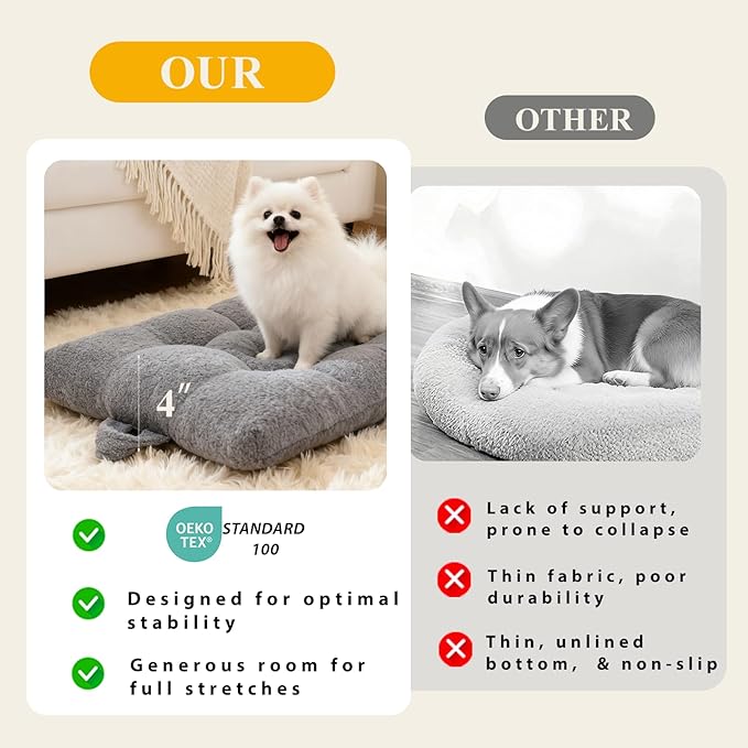 Washable Dog Couch Bed, Pet Sofa with Removable Cushion & Non-Slip Bottom, Orthopedic Plush Furniture for Medium/Large Dogs,Cat & Dog Loveseat.(Dark Grey)