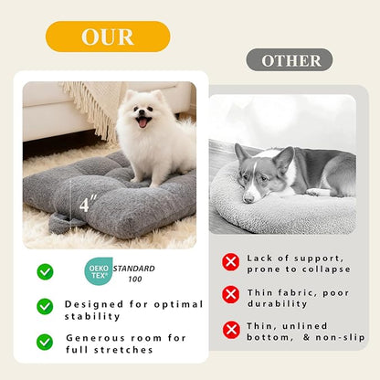 Washable Dog Couch Bed, Pet Sofa with Removable Cushion & Non-Slip Bottom, Orthopedic Plush Furniture for Medium/Large Dogs,Cat & Dog Loveseat.(Dark Grey)