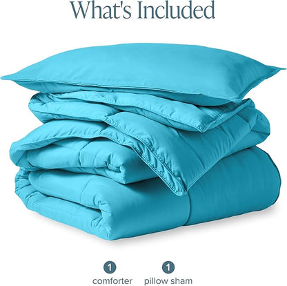 Bare Home Comforter Set - Twin/Twin Extra Long Size - Ultra-Soft - Goose Down Alternative - Premium 1800 Series - All Season Warmth (Twin/Twin XL, Aqua)