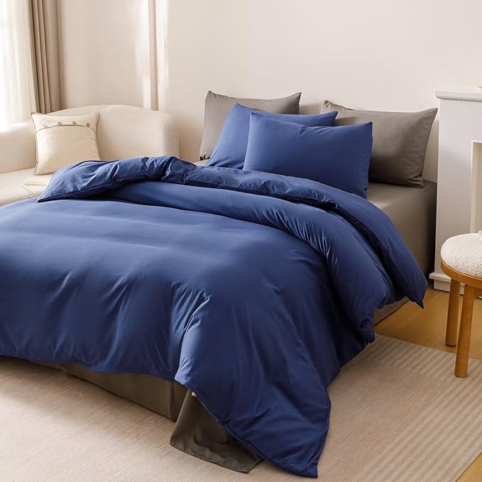 CLOTHKNOW Royal Blue King Size Comforter Set Blue Bedding Comforter Sets Soft All Season Comforter for Men Women with 2 x Pillow Cases