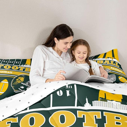 Feelyou Football Bedding Set Boys Girls Queen Size Women Men Football City Comforter Rugby Sports Duvet Quilt Bedroom Decor