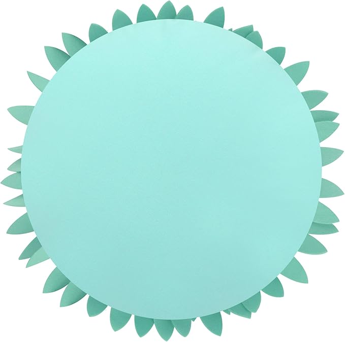 3D Daisy Flower Decorative Pillow - Sunflower Throw 14.5 x 13 Inch Round Decor - Home Decorations for Couch & Bed - Flower-Shaped (Case + Insert, Solid Mint)