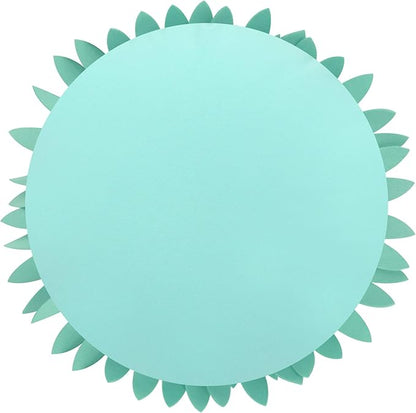 3D Daisy Flower Decorative Pillow - Sunflower Throw 14.5 x 13 Inch Round Decor - Home Decorations for Couch & Bed - Flower-Shaped (Case + Insert, Solid Mint)