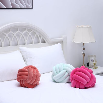 Petrella Knot Pillow Ball Round Throw Pillows Home Decor Cushion Decorative Aesthetic Throw Pillows，Light Green 8inch