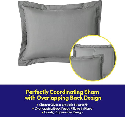 Twin Size Comforter Set Quilted Stripe Bedding Bundle – Stylish Set with Comforter, Mattress Protector, Sheet Set & Pillow Shams — Sophisticated Striped Design for Home & Guest Rooms, Gray/Silver