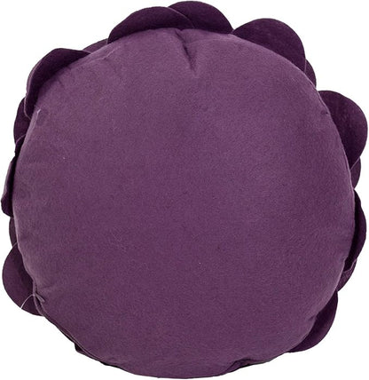 Fennco Styles Eva's Flower Garden Decorative Filled Throw Pillow 13" Round - Violet Floral Accent Pillow for Home, Couch, Bed, Living Room, Holiday and Office Décor