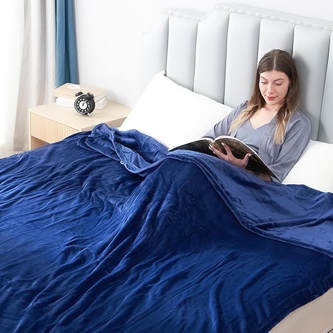 Electric Heated Blanket Full Size 72"x84",Fast Heating Throw, Soft Microplush for Bed & Couch, 1-10 Hours Auto Off & 6 Heating Levels, Machine Washable, Gifts for Grandma & Family-Navy Blue