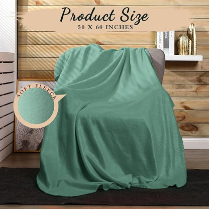Kinlop Fleece Blanket Bulk 60 x 50 Inch Soft Lightweight Fleece Cozy Blanket Warm Throw Plush Pet Throw for Bed Couch Sofa Home Office Wedding Gifts Travel Camping(Lake Blue)