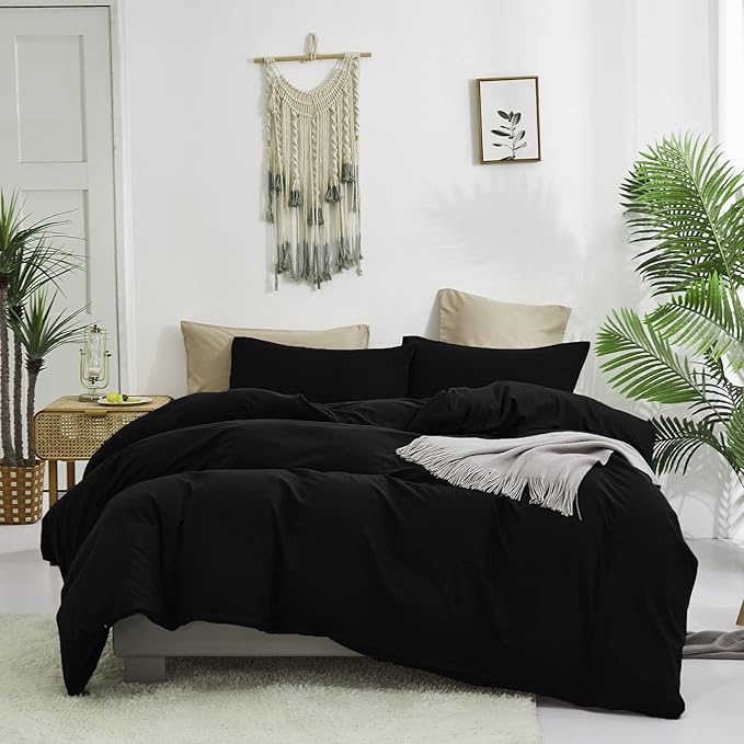 Cottonight Black Comforter Cal King Men Black Bedding Comforter Set California King Dark Color Modern Quilts Blanket Soft Breathabel Gothic Comforter Set for Adults Teens