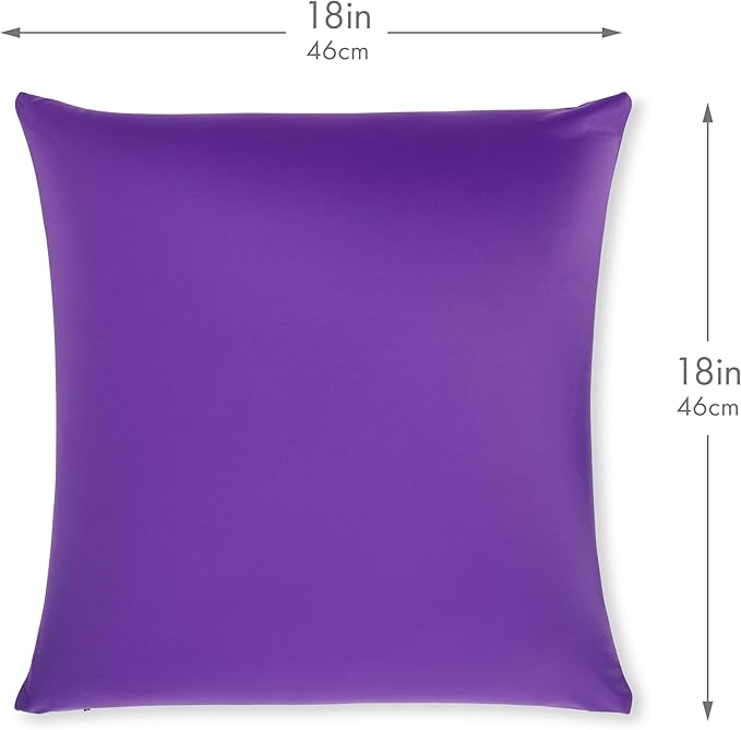 PILLOWY 18" x 18" Throw Pillow - Dark Lavendar: 1 PCS Luxurious Premium Microbead Pillow With 85/15 Nylon/Spandex Fabric. Forever Fluffy, Outstanding Beauty & Support. Silky, Soft & Beyond Comfortable