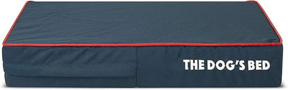 The Dog’s Bed Orthopedic Memory Foam Dog Bed Mattress, Oford Fabric, Blue with Red Trim, S, 4-Inch
