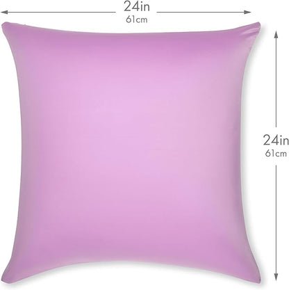 PILLOWY 24"x24" Throw Pillowcases (Cover Only) - 85/15 Nylon, Spandex - Luxurious, Silky, Stretchy & Soft - 1Pcs Solid Color - A Perfect Choice for Couch Chairs Sofa Bed Adult or Kids Bedroom, Purple