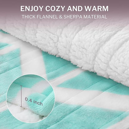 VENTIMI Electric Blanket Heated Throw, 62" x 84" Heated Blanket with 9 Heat Levels & 2 to 10 Hours Auto Off, Fast Heating Blankets with ETL & FCC Certification, Green