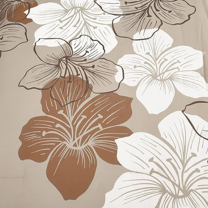 Menghomeus Brown Comforter Set King Taupe Floral Comforter Botanical Bedding Sets, Soft Bed Comforter Set for All Season (1 Comforter, 2 Pillowcases)