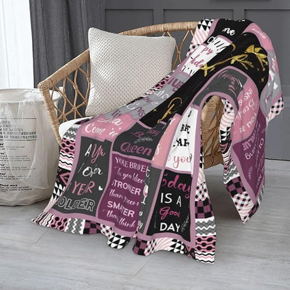 Queen Birthday Gifts for Women, Birthday Blanket with Gift Box for Women, Gifts for A Birthday, Happy Birthday Decorations Gift Ideas for Her, Birthday Gifts Throw Blanket 60"x50"