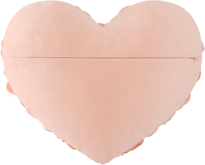 JWH Valentine's Day Throw Pillow Covers Decorative Flower Accent Pillow Cases Heart Shaped Cushion for Couch Living Room Bed Chair 14 x 16 Inches Peach Pink