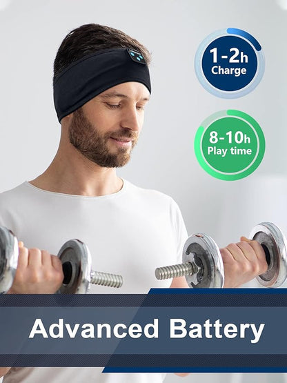 Lullaband Bluetooth Headband, Sleep Headphones for Side Sleepers, Sleeping Headphones Comfortable Headband with Thin Speaker Microphone Handsfree Gift