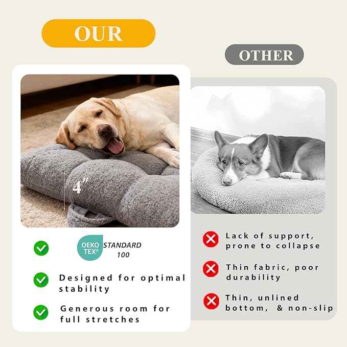 Washable Dog Couch Bed, Pet Sofa with Removable Cushion & Non-Slip Bottom, Orthopedic Plush Furniture for Medium/Large Dogs,Cat & Dog Loveseat.(Dark Grey)