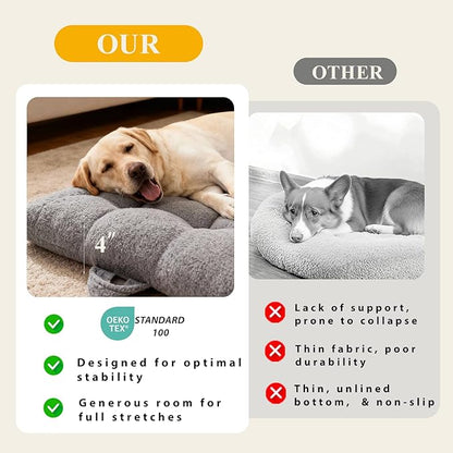 Washable Dog Couch Bed, Pet Sofa with Removable Cushion & Non-Slip Bottom, Orthopedic Plush Furniture for Medium/Large Dogs,Cat & Dog Loveseat.(Dark Grey)