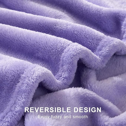 Hansleep Fleece Lilac King Blanket, Super Soft Flannel Fuzzy Plush Cozy Blanket for All Seasons, Lilac, King 90x108 Inches
