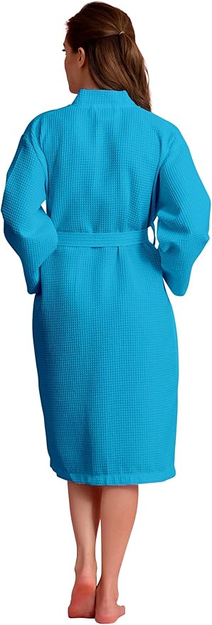 Luxurious Bathrobe for Women - Soft & Absorbent - Lightweigh & Comfort - Long & Kimono - Waffle & Cotton - Hotel/Spa Robe