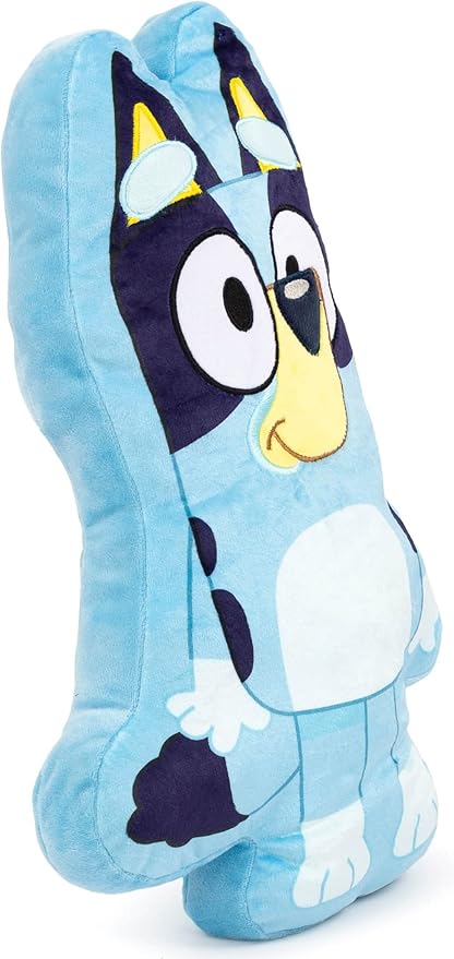 Jay Franco Polyester Bluey Shaped Decorative Pillow - Kids Super Soft Throw Plush Pillow - Measures 17 Inches (Official Bluey Product)