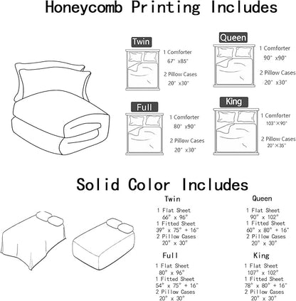 Blue and Black Bedding Set Queen Size Abstract Ombre Comforter Set Bedding Set 7 Piece in A Bag,Dark Quilt Set Mordern Art Decor All Seasons with Pillowcases,Flat, Fitted Sheet