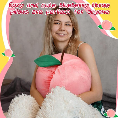 Peach Plush Decorative Gift Cute Fruit Plush Pillow Kawaii Hugging Plushies Soft Novelty Cushion Seat Home Room Decor