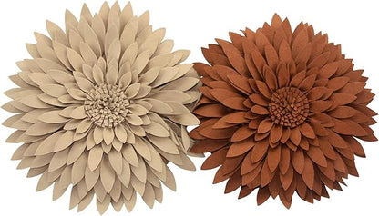 Contempo Lifestyles 3D Daisy & Sunflower Decorative Pillow - 14.5" Flower, 13" Pillow with Insert, Latte