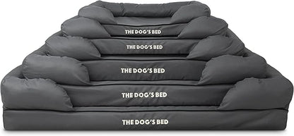 The Dog’s Bed Orthopedic Memory Foam Dog Bed with Bolsters, Oxford Fabric, Grey with Black Trim, XXL