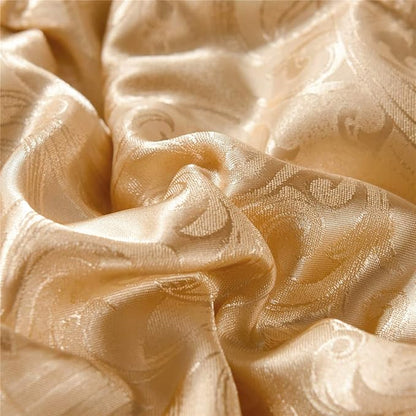 Queen Comforter Set- Luxury Gold Silk Bed Set All Season Lightweight Quilt Soft Microfiber Bedding comforters & Sets Matching 2 Pillow Shams (Full/Queen, 3 Pieces, 88-by-88 inches)